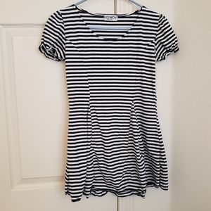 Stripes flared dress